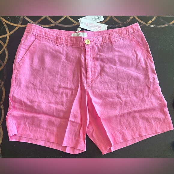 Lilly Pulitzer Pants - NWT Lilly Pulitzer Aldora Linen Shorts in Confetti Pink,‎ Size 14, 7” Inseam